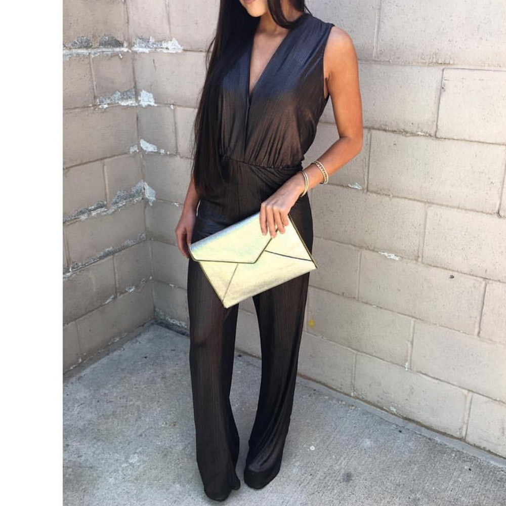 Sz SMALL shimmery black jumpsuit